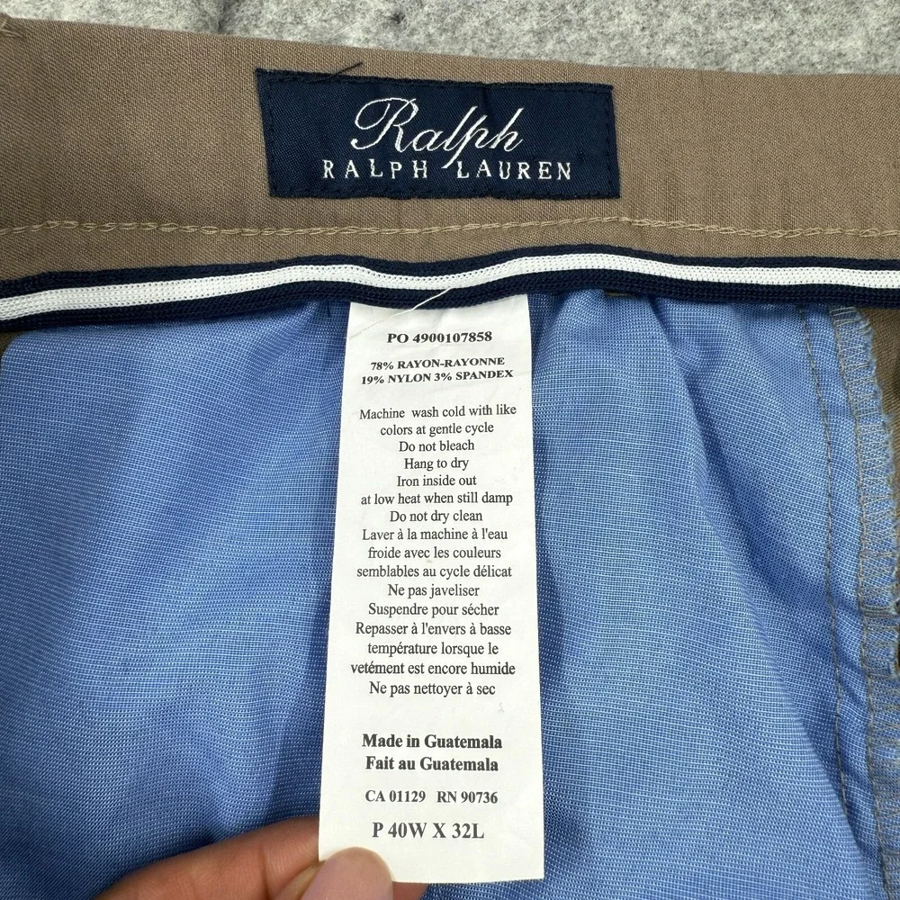 Ralph Ralph Lauren Pants Mens 40x30 Khaki Chino Golf Performance Business Casual